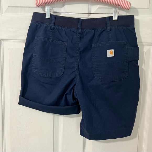 Carhartt Force Shorts Womens SZ 12 Original Fit Dark Blue Work Cuffed/snap BS213 - Picture 5 of 7